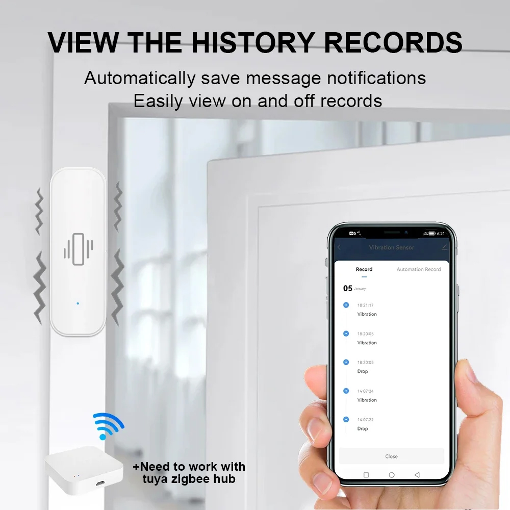 Smart ZigBee Vibration Sensor  - Home Security Monitor incelemesi ve fiyatı