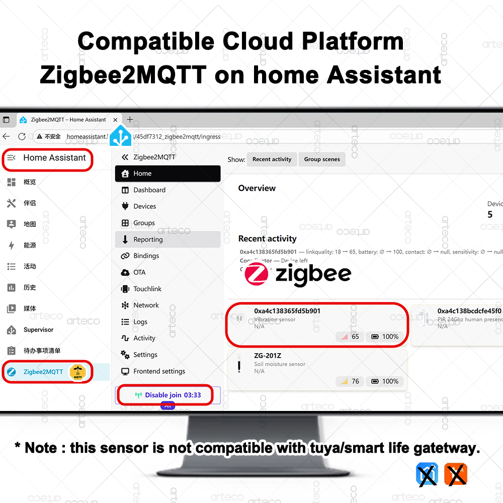 ZigBee Smart Vibration Sensor  - Home Security Monitor incelemesi ve fiyatı