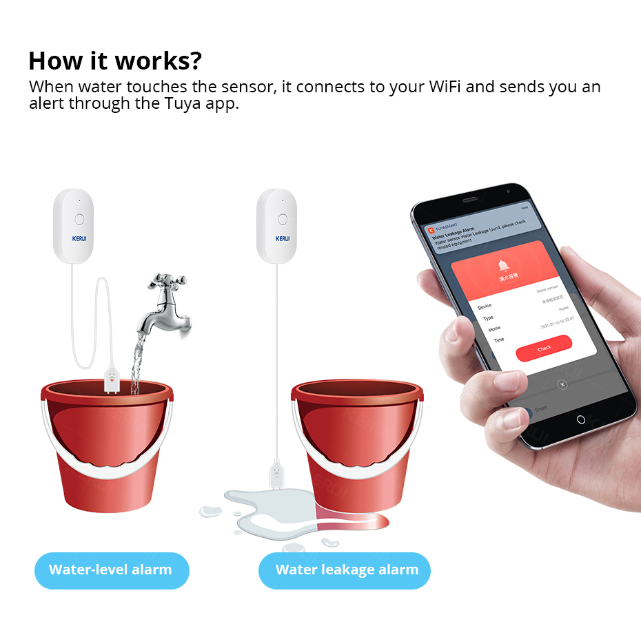 KERUI Smart  WiFi Water Sensor - Home Security Monitor incelemesi ve fiyatı