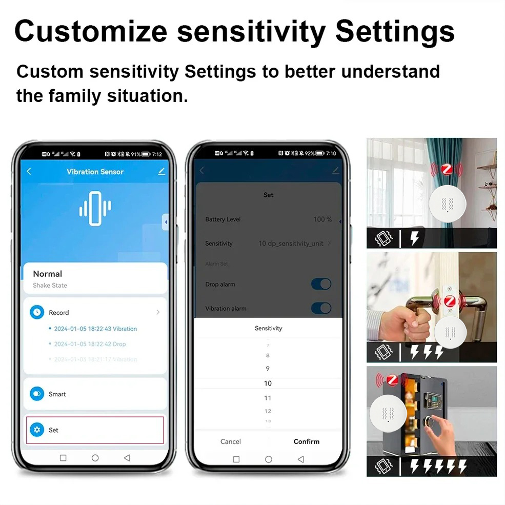 Tuya ZigBee Smart Vibration &  - Home Security Monitor incelemesi ve fiyatı